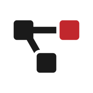 2 branches with one red and one black end-point