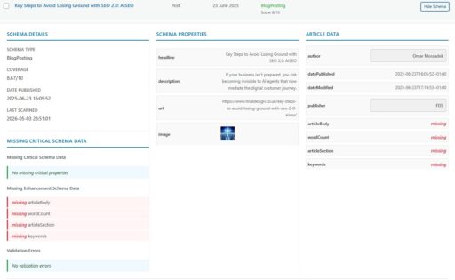 Schema Page Audit