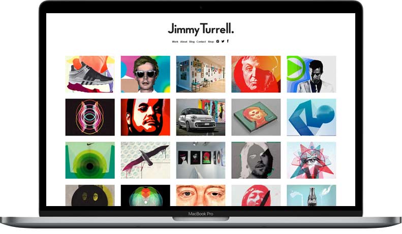 Website Rebuild for Jimmy Turrell on WordPress displayed on laptop Example